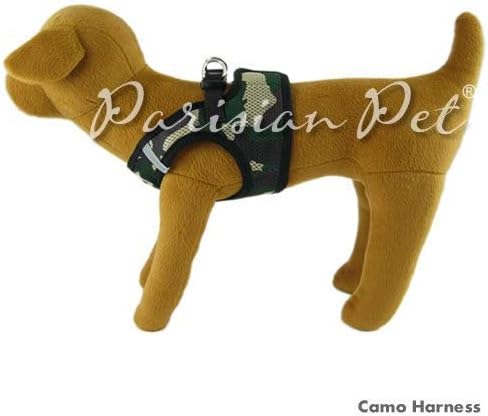 Parisian Pet Step in Dog Harness - Adjustable Freedom Harness - Green Camo Dog Vest Harness - 100% Mesh Fabric Cooling Dog Harness - Idle for Outdoor Adventures - Dog Harness Large Sized Dog - L