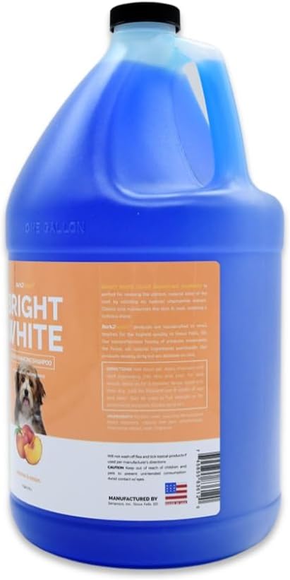 Bark2Basics Brighten White Dog Shampoo, 1 Gallon, Natural, Chamomile, Revives Vibrant Natural Color of Coat, Lustrous Shine, Whitens, Removes Stains, Professional