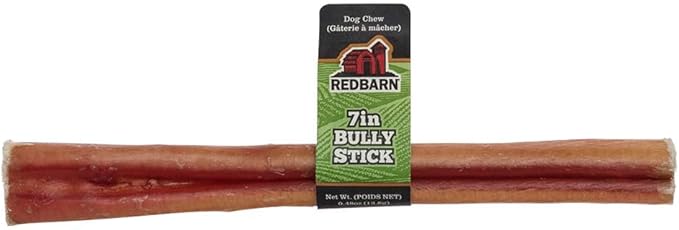Redbarn Pet Products 7 Inch Bully Sticks - Case of 35 - Naturally Low Odor Long Lasting 100% Beef Chews for Medium Large Dogs & Puppies - Best Single Ingredient Treat Reward