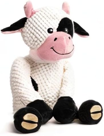 fabdog Floppies Plush Dog Toy - Cute & Durable Squeaky Dog Toys - Best Squeak Toy for Puppies and All Breeds | Ideal Pet Gift| Small Cow