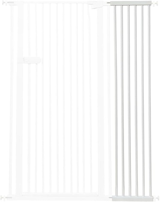 Lumizone Extra Tall Cat Gate Extension Kit 61.02" High Pressure Mounted 2025 New 12.60" Extra Wide 1.37" Gap No Drilling Tall Pet Gate for Dogs (White, 12.60"/32CM)