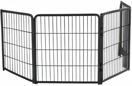FXW Homeplus Unleashed Indoor Dog Playpen - Stress-Free and Safe Play, Heavy Duty 32 Inch 4 Panels Dog Pen for Small and Medium Dogs, Black│Patented