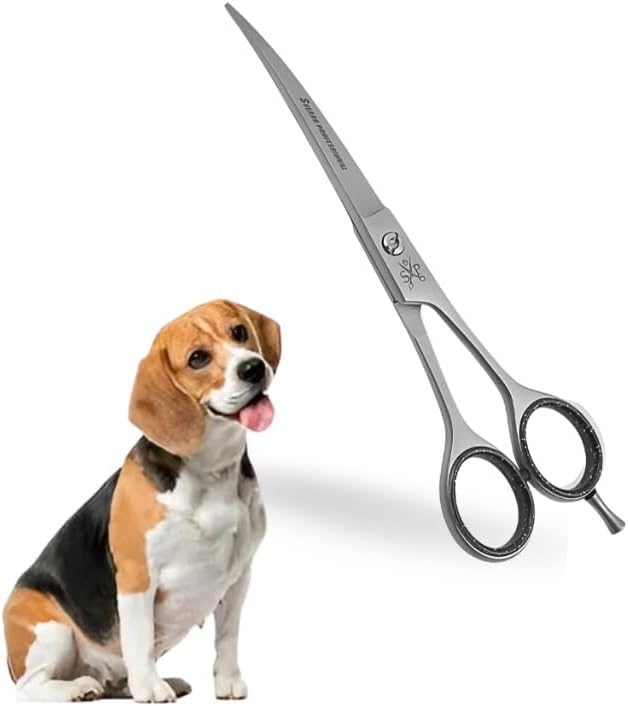 Dog Grooming Scissors 4.5 Curved Shear Perfect for Dog, Cats, and other Pets Face & Paws Trimming