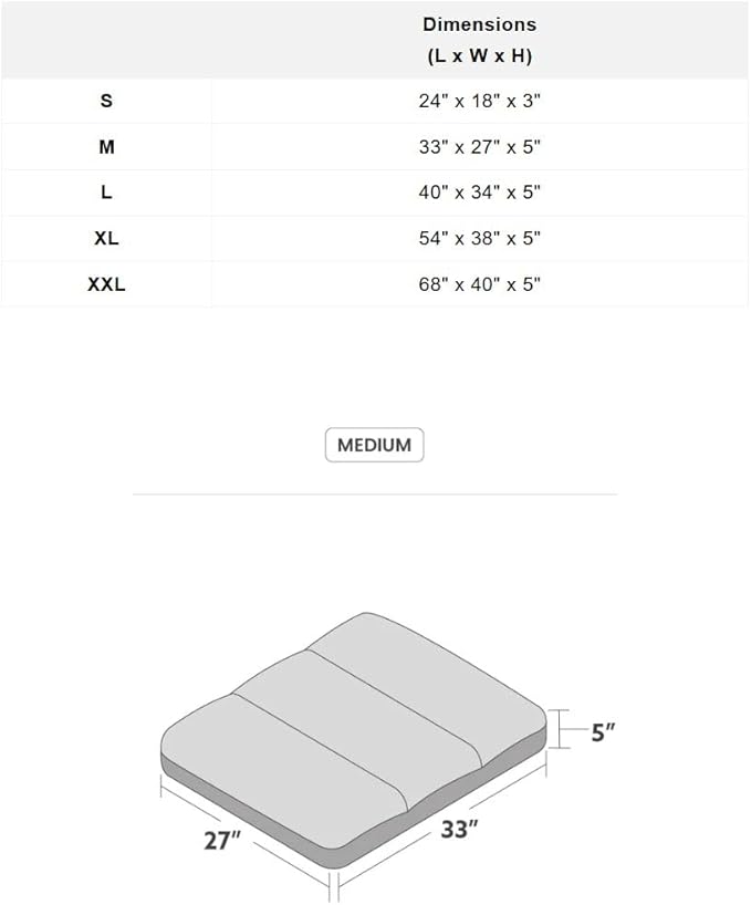 K9 Ballistics Tough Rectangle Pillow Medium Dog Bed - Removable Cover, Washable, Durable & Water Resistant Dog Bed Made for Medium Dogs 33" x 27", Sandstone