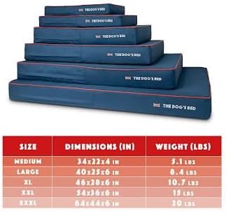 The Dog’s Bed Orthopedic Memory Foam Dog Bed, Large Blue Oxford with Red Trim UK Flag, Pain Relief for Arthritis, Hip & Elbow Dysplasia, Post Surgery, Supportive, Calming, Waterproof Washable