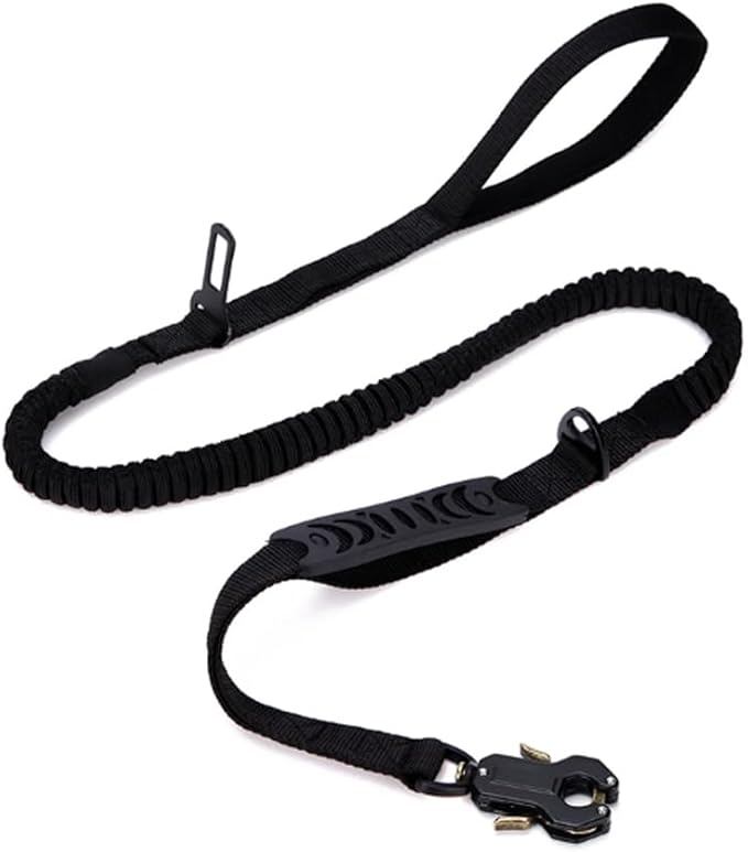 Tactical Dog Harness with Handle, Collar & Leash Set – No Pull Dog Vest with Adjustable Buckles, Reflective Patches & Heavy-Duty Nylon for Medium Dogs (Black)