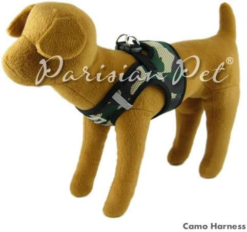 Parisian Pet Step in Dog Harness - Adjustable Freedom Harness - Green Camo Dog Vest Harness - 100% Mesh Fabric Cooling Dog Harness - Idle for Outdoor Adventures - Dog Harness Large Sized Dog - L