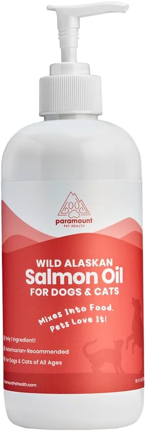 Wild Alaskan Salmon Oil for Cats & Small Dogs, Supports Skin, Coat, Joint & Overall Well-Being, Pure & Premium Alaskan Salmon Oil for Dogs & Cats with No Fillers, 16 oz