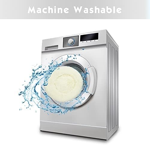 Anti Anxiety Round Fluffy Plush Faux Fur Warm Washable Dog Bed & Cat Bed, Original Bed for Small Medium Large Pets,Used to Relieve Joints and Improve Sleep（20"/24"/27''） (24", White)