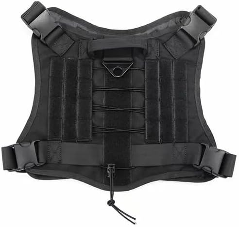 Tactical Dog Harness with Handle, Collar & Leash Set – No Pull Dog Vest with Adjustable Buckles, Reflective Patches & Heavy-Duty Nylon for Medium Dogs (Black)
