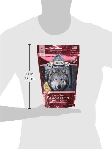Blue Buffalo Wilderness Trail Treats High Protein Grain Free Crunchy Dog Treats Biscuits, Salmon Recipe 10-oz Bag