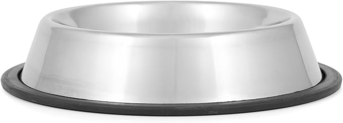 Jeffers Pet Stainless Steel Dog Bowl – No Skid, No Tip Food & Water Bowls for Puppies, Small, Medium, Large Breeds – Heavy Duty, Dishwasher Safe Feeder for Indoor, Outdoor, Travel Use – 1/2 Pint