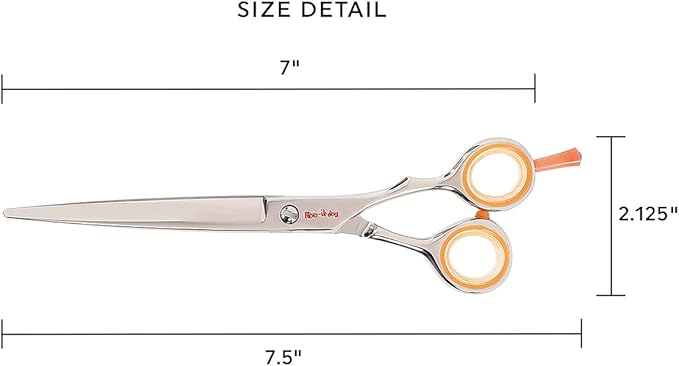 Cricket Centrix Roc-It Dog R 700 7” Professional Hair Cutting Scissors, Precision Cast Convex Blade Scissor, Barber Shears, Offset Grip, Hair Scissors Accessories