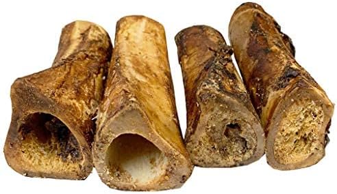 Amazing Dog Treats - 5-6 Inch Meaty Beef Marrow Bones (4 Count) - Best for Dogs - Long Lasting Chew - Filled Marrow