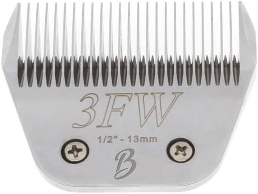 Detachable A Series 3 Wide Blade Dog Grooming Cut Length 1/2" / 13mm Japanese Carbonized Steel Dog Grooming Blades (Compatible A5 Series Clippers for Dogs Horses(B3FW)