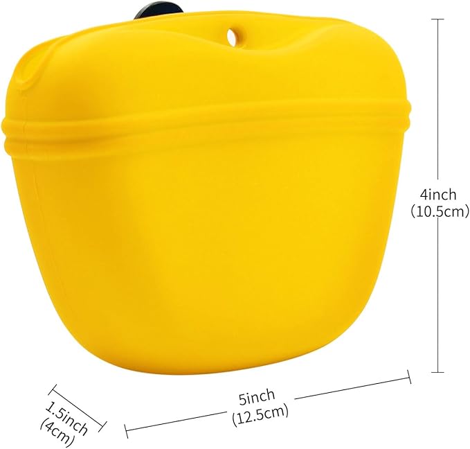 AUDWUD Silicone Dog Treat Pouch,Clip on Portable Training Container,Convenient Magnetic Buckle Closing and Waist Clip,No BPA
