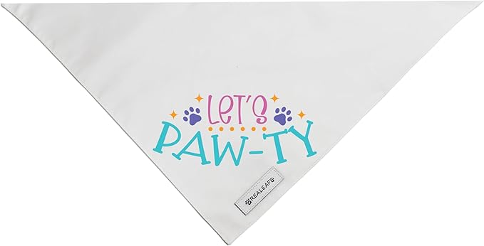 Realeaf Birthday Dog Bandanas 2 Pack (White, Small)