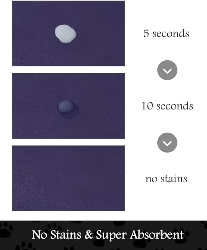 Pet Feeding Mat-Absorbent Dog Mat for Food and Water Bowl-No Stains Quick Dry Water Dispenser Mat-Dog Accessories Pet Supplies-Bowl for Messy Drinkers（Navy,17"x28"