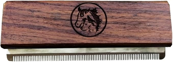 Deshedding Grooming Tools for Dogs Cats & Horse Easy Ergonomic Wooden Handle Professional Brush Grooming Tool, Remove painlessly 95 Percent of Lose Hair Fur & Dirt (5 inch) (5 inch)