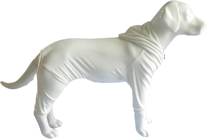 Dog Pajamas Pet Jumpsuits PJS for All Seasons, Velvet Dog Hoodies 4 Legs Four Feet Dog Onesies Stylish PJS Puppy Costume Cotton Liner Warm Pet Clothes for Small Medium Large Dogs White XXL