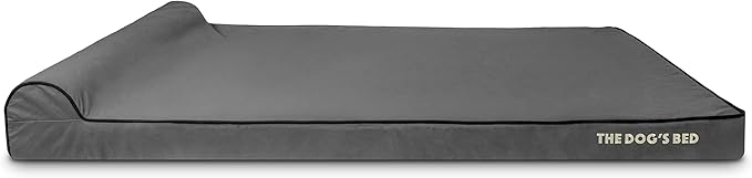 The Dog’s Bed Orthopedic Headrest Dog Bed XXXL Grey/Black 64x44, Memory Foam, Pain Relief for Arthritis, Hip & Elbow Dysplasia, Post Surgery, Lameness, Veterinary Approved, Waterproof Washable Cover