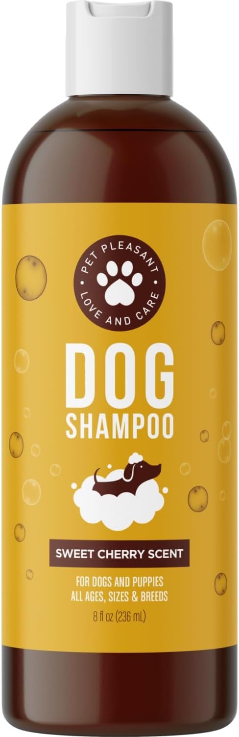 Soothing Oatmeal Shampoo for Dogs - Cleansing and Moisturizing Aloe & Oatmeal Dog Shampoo for Smelly Dogs of all Ages & Breeds - Gentle Sulfate and Paraben Free Dog Wash Made in USA (Sweet Cherry)