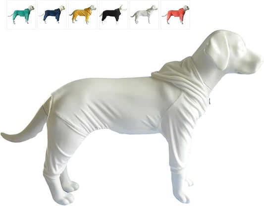 Dog Pajamas Pet Jumpsuits PJS for All Seasons, Velvet Dog Hoodies 4 Legs Four Feet Dog Onesies Stylish PJS Puppy Costume Cotton Liner Warm Pet Clothes for Small Medium Large Dogs White XS