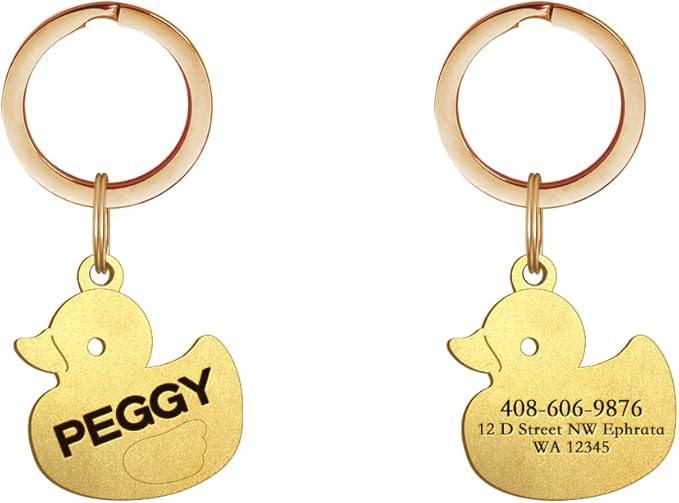 Dogs ID Tags Personalized Double Sided Deep Engraved Cat & Dog Collar Charm Leaves Shape Brass Small