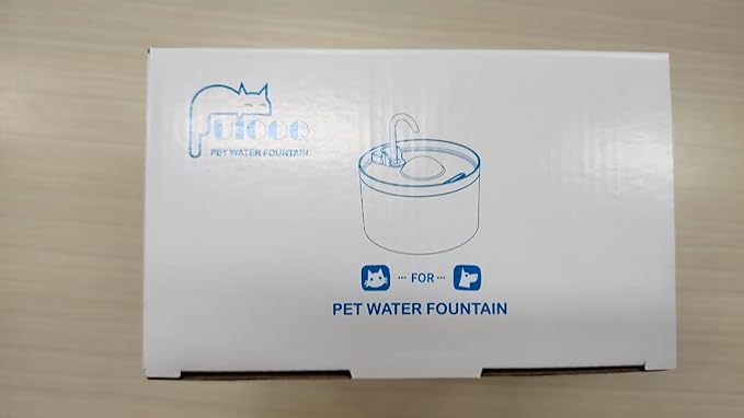 Cat Water Fountain + 6 Filters + 3 Sponges, Pet Water Fountain with Ultra Silent Pump, Activated Carbon Filter Keep The Water Clean, 2.2L Capacity, Faucet Design, Anti Sputtering
