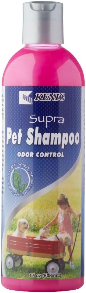 Kenic Supra Deodorizing Dog Shampoo for Smelly Dogs, Odor Control Formula for Dogs and Small Animals, 17oz, Made in USA