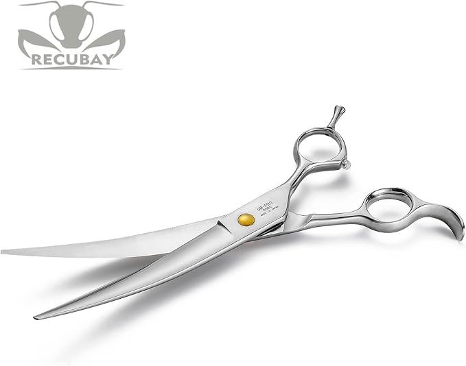 Gold Mantis Professional Dog Shears, 8.0" Curved Shear For All Breeds, Sharp and Smooth Scissoring Tools
