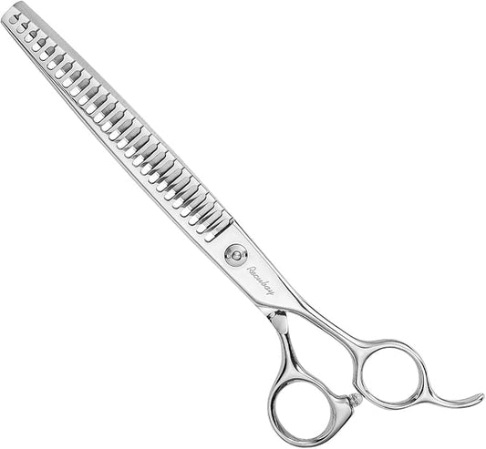 Dog Cat Scissors for Grooming, Pet Shears for Thick Coats and Matted Hair, Thinner Curved Straight Chunker Stainless Steel Shears