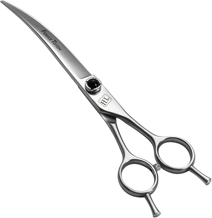 Dog Grooming Scissors: 7 inch Pet Curved Shears Made Of Japanese 9CR Advanced Stainless Steel Professional Grooming Scissors for Dogs Cats and Other Pets