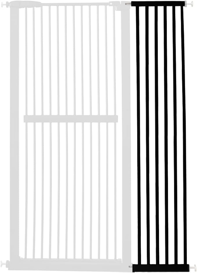 Lumizone Extra Tall Cat Gate Extension Kit 61.02" High Pressure Mounted 12.6" Extra Wide 1.37" Gap No Drilling Tall Pet Gate for Dogs (Black, 12.60"/32cm)