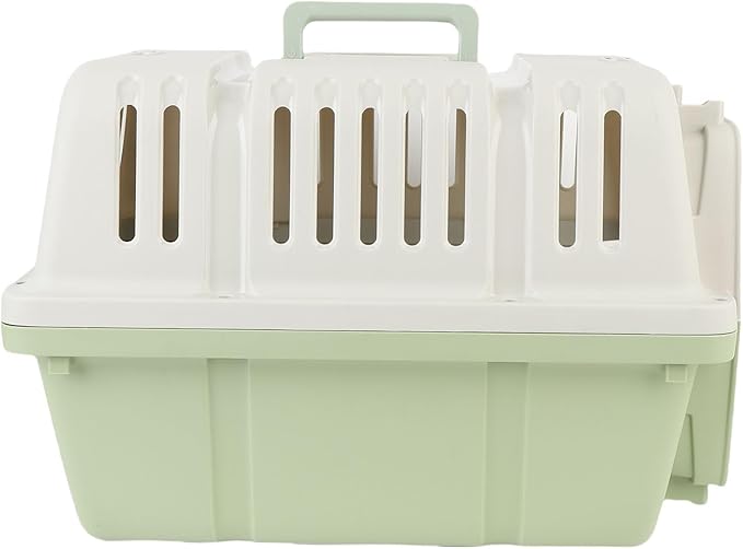 Plastic Dog Crate, Airline Approved Hard Shell Dog Kennel with Handle for Home and Travel, Large Space Portable Breathable Pet Travel Carrier for Outings and Activities (Green)