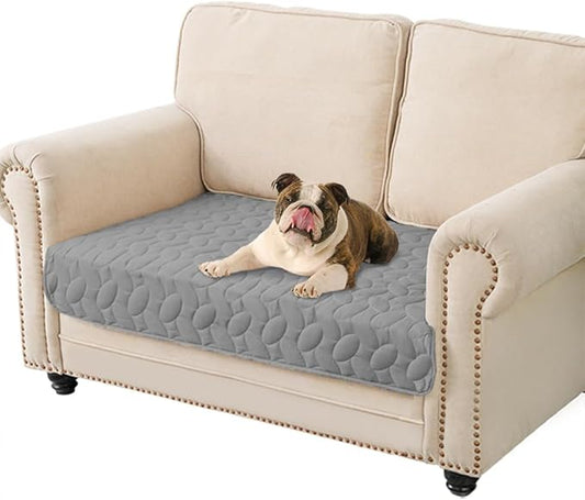 Ameritex Waterproof Pet Bed Cover Anti-Slip Dog Bed Blanket for Sofa and Furniture Waterproof New Pattern Design (Lightgrey, 30x53 Inch (Pack of 1))