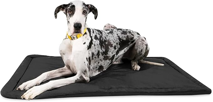 K9 Ballistics Tough Ripstop Dog Crate Pad - Durable, Machine Washable XXL Kennel & Travel Mat for XX Large Dogs, 53 x 36 Fits 54" Wire Crates, Obsidian Black