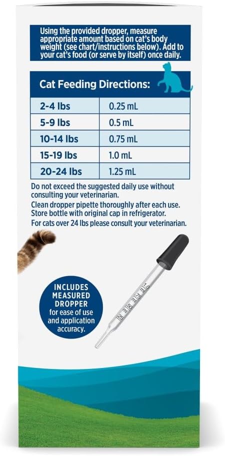 Nordic Naturals Omega-3 Cat, Unflavored - 2 oz - 304 mg Omega-3 Per One mL - Fish Oil for Cats with EPA & DHA - Promotes Heart, Skin, Coat, & Immune Health - Non-GMO