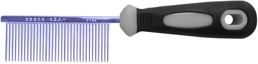Resco Professional Anti-Static Dog, Cat, Pet Comb for Grooming, Steel Pins, Fine Tooth Spacing, Candy Blue