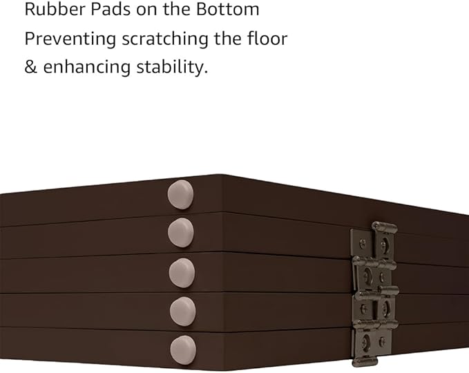 unipaws 24”H Free Standing Pet Gate for Dogs and Cats, Wooden Dog Gates for Doorway, Stairs, Dog Room Divider, Step Over Foldable Pet Fence for The House, Expandable Barrier, Indoor Use, Espresso