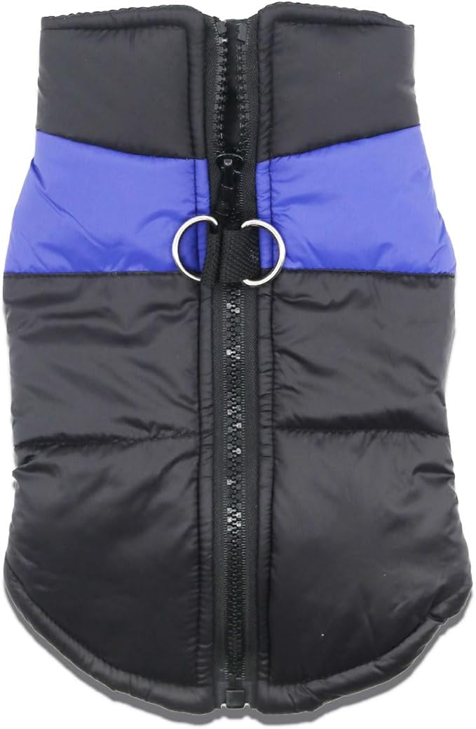 Small Dog Coats Warm Winter Jackets for Small Medium Dogs Puppy Cold Weather Coat Pet Clothes, Blue, Large