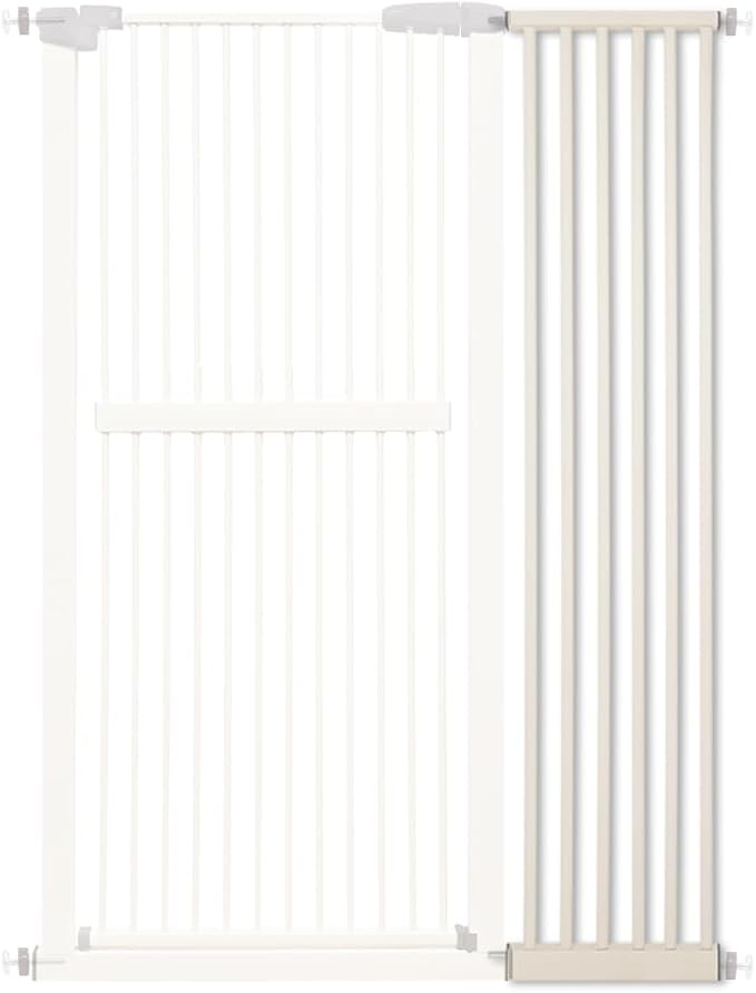 Lumizone Extra Tall Cat Gate Extension Kit 61.02" High Pressure Mounted 12.6" Extra Wide 1.37" Gap No Drilling Tall Pet Gate for Dogs (Cream, 12.60"/32cm)