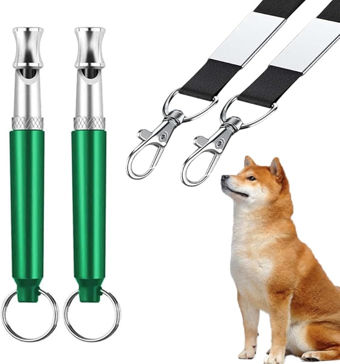 Professional Dog Training Whistles to Call Your Dogs, Whistles to Make Dogs Come to You, Adjustable Ultrasonic Silent That Only Dogs Can Hear, Pet Training Whistle with Lanyard for Recall (Green)