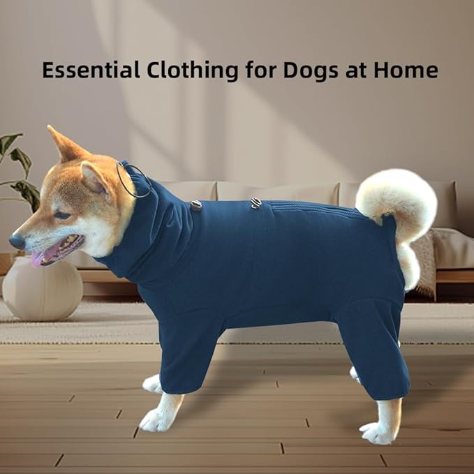 Dog Pajamas for Large Dogs,Extra Large Stretch, Suitable for Adult, Medium-Sized Dogs, Large Pet Jumpsuit Four-Legged Dog Clothes, Pet Clothing. (Blue, 3XL)