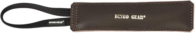 Dingo Gear Brown Grain Leather Dog Toy for bite Training, Handmade for Strong Dogs, 11in 0.16 kg