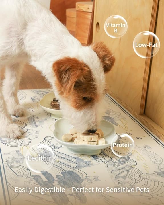 Freeze-Dried Rabbit Tenderloin Treat for Small Dog & Cat, Health Natural Single Ingredient Cats Dogs Dry Food, Whole Cut Raw Treats for Sensitive Stomachs Care (2.5 oz)