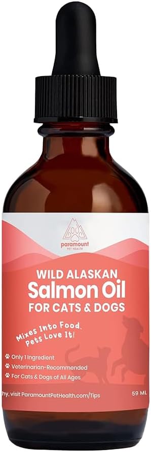Wild Alaskan Salmon Oil for Cats & Small Dogs, Supports Skin, Coat, Joint & Overall Well-Being, Pure & Premium Alaskan Salmon Oil for Dogs & Cats with No Fillers, 2 oz