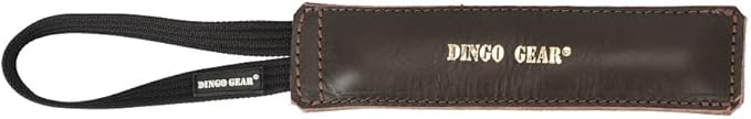 Dingo Gear Brown Grain Leather Dog Toy for bite Training, Handmade for Strong Dogs, 10in 0.13 kg