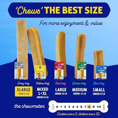 Himalayan Dog Chew for Big Dogs - Long Lasting, Stain Free, Protein Rich, Low Odor - Natural, Healthy & Safe - No Lactose, Gluten Or Grains - XXLarge for Dogs 75 Lbs & Larger - an Everest Sized Treat