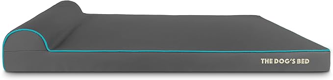 The Dog’s Bed Orthopedic Headrest Dog Bed XXL Grey/Blue 54x36, Memory Foam, Pain Relief for Arthritis, Hip & Elbow Dysplasia, Post Surgery, Lameness, Veterinary Approved, Waterproof Washable Cover